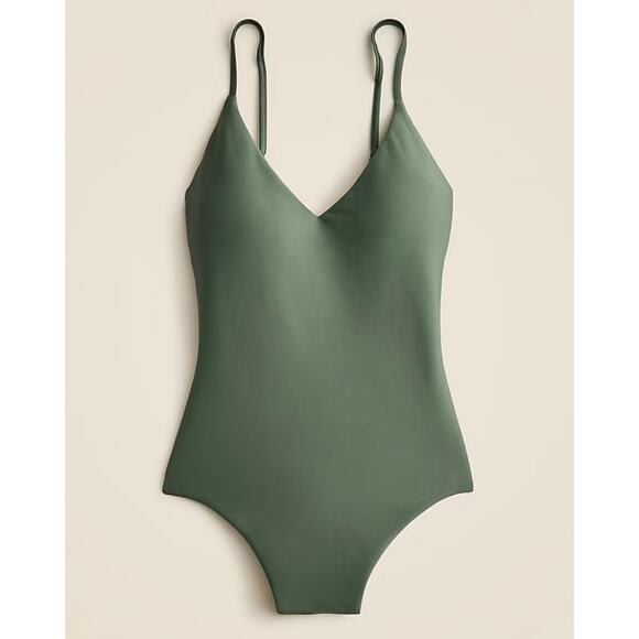 J.Crew Lana Long Torso One Piece Size 8 Tall Sculpt Ingrid V-Neck NWT - Picture 1 of 8